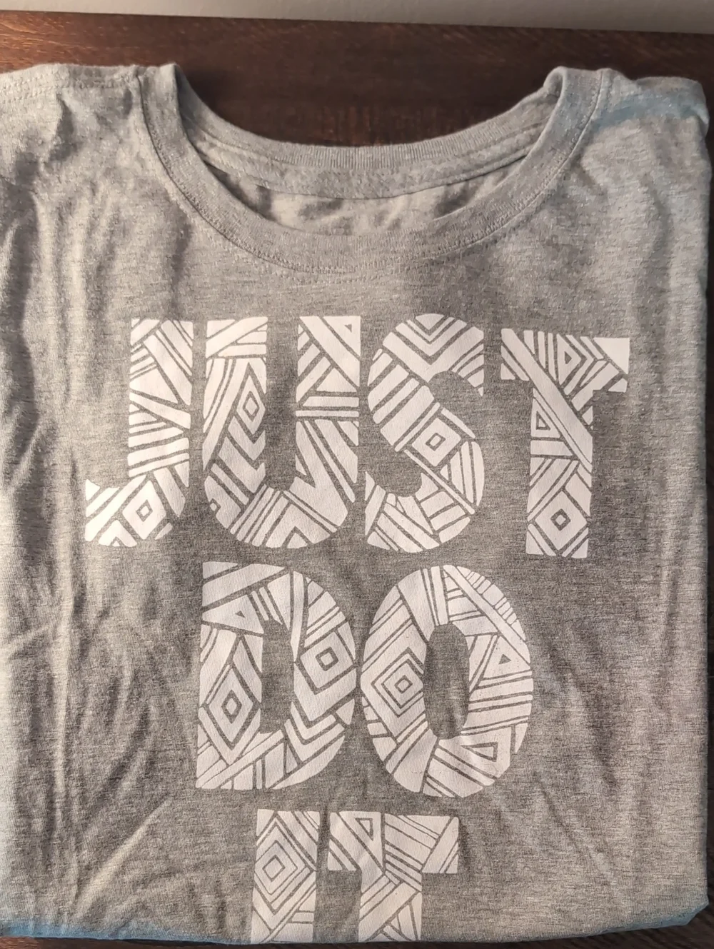 Nike Gray Short-Sleeve Tee with White 'Just Do It' Graphic Slim Fit